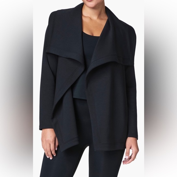SPANX Air Essentials Open Wrap Cardigan Black Sz Small - Picture 1 of 8